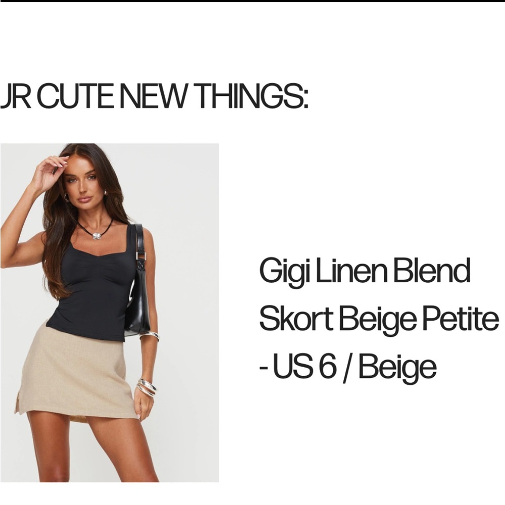 Princess Polly Gigi Linen Blend Skort